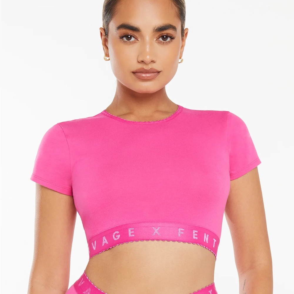 Savage X Fenty Hot Pink Crop Top